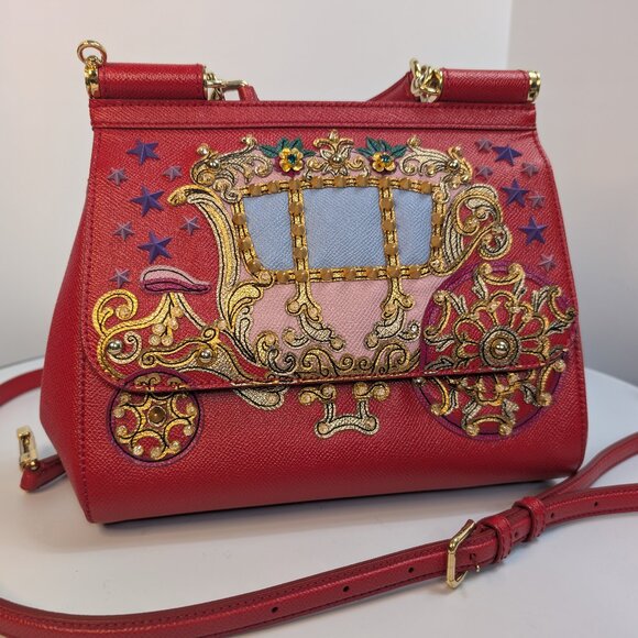 Dolce & Gabbana Sicily Medium Embellished Dauphine Leather bag